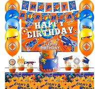 Decorazioni per Feste di Guerra, 46pcs Dart War Compleanno a Tema Decorazioni Set - Decorazioni Torta per Freccette Compleanno Sfondo Striscione Tovaglia etc Dart War Decorazioni per Feste