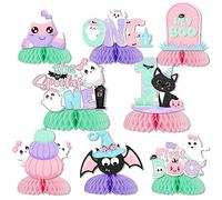 Decorazioni per feste di Halloween per il primo compleanno, confezione da 8 pezzi Spooky One Honeycomb Centrotavola, decorazioni per feste di compleanno di Halloween, primo giorno boo il nostro