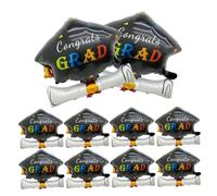 Decorazioni per feste di laurea di congratulazioni, palloncini di laurea Decorazioni per la classe del 2023 Palloncini foil di congratulazioni per feste di 10 pezzi Cappello da addio al nubila