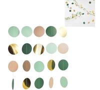 Decorazioni per Feste di Nozze, Ghirlanda di Carta a Pois Verde Bosco, Ghirlanda di Carta Decorazione Scintillante, Striscione Double Face in Carta Colore Magico, Ghirlanda Carta Decorazione,