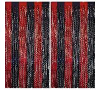 Decorazioni per feste nere e rosse - MALANKU ondulati Streamers Tinsel sfondo per Stranger Theme Halloween 2026 Graduations Friday festa di compleanno a tema - 2 confezioni