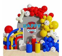 Decorazioni per Feste Palloncini a Forma di Arco Dog Compleanno Decorazione Palloncino in Lattice Rosso Giallo Blu Arco per Decorazioni per Feste di Compleanno Paw