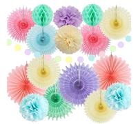 Decorazioni per feste pastello arcobaleno decorazioni per feste rosa chiaro blu viola carta velina pompon palline a nido d'ape per compleanno pastello addio al nubilato baby shower colorato gelato