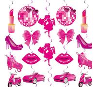 Decorazioni per feste rosa caldo ragazze da appendere decorazione per feste di compleanno rosa Let's Go Addio al nubilato Decorazione per feste di compleanno principessa Suppiles per ragazze Bambola