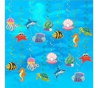Decorazioni per feste sotto il mare, 36 pezzi, decorazioni da appendere per feste a tema spiaggia, decorazione per camera da letto, pesci da appendere, filanti, animali marini, feste di compleanno per