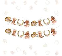 Decorazioni per ghirlanda di cavalli per ragazza, forniture per feste di compleanno a tema cavallo, striscione cowgirl occidentale cavallo da corsa, ghirlanda floreale rosa cavallo decorazione per la