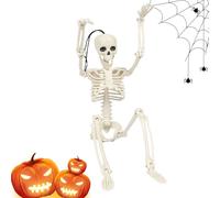 Decorazioni per Halloween con scheletro completo, scheletro umano, completo per tutto il corpo, Halloween, osso articolato da 90 cm, per giardino, camera da, casa infestata, terrazza