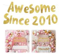 Decorazioni per il 15° compleanno, fantastico striscione glitterato dorato per ragazzo e ragazza, decorazioni per feste per 15° compleanno e anniversario, compleanni uomini, addio al celibato