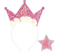 Decorazioni per il 4° compleanno per ragazze, corona di compleanno per donne, fasce per capelli per uccello/thday ragazza fascia fiore, nascita/giorno De/corations per ragazze, decorazioni per feste