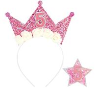 Decorazioni per il 5° compleanno per ragazze, corona di compleanno per donne, fasce per capelli per uccello/thday ragazza fascia fiore, nascita/giorno De/corations per ragazze, decorazioni per feste