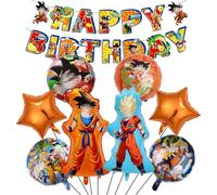 Decorazioni per il compleanno del bambino 9 pezzi, Bandiera, Stella a cinque punte, Personaggi e palloncini rotondi, Emozionanti decorazioni per feste anime per ragazzi