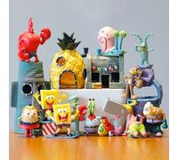 Decorazioni per il compleanno di SpongeBob SquarePants e dei suoi amici, decorazioni da tavolo, decorazioni per torte, decorazioni subacquee per acquari, include figure di Patrick Star, Squidward Tent