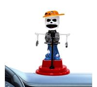 Decorazioni per il cruscotto dell'auto - Decorazioni con teschio solare con celle solari per cruscotto dell'auto - Accessori interni per veicoli, con design scuro Figura del teschio di Halloween per