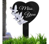 Decorazioni per il giardinaggio, commemorazioni di decorazioni tombali, carta acrilica 2D per il cimitero | Cuore e incrocio Memorial Simpatia Grave Marcatori Carta per Outdoors Yard Garden