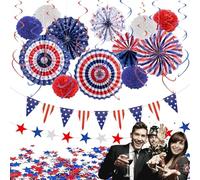 Decorazioni per il quarto di luglio - Articoli decorativi festivi | Pennarello Bandiera Americana | Per Ufficio Appartamento Bar Scuola Cortile Parata di strada Soggiorno Camera da Studio Parete