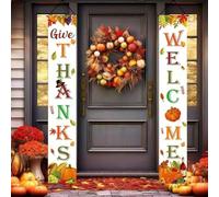 Decorazioni per il Ringraziamento, cartello per portico di amicizia, decorazione autunnale per interni ed esterni, striscione per porta da appendere del Ringraziamento Happy Friendsgiving banner