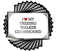 Decorazioni per interni a forma di camper con scritta in inglese "Saying Outside Hard I Love My Treeing Walker Coonhound", adesivi in vinile impermeabili primaverili (12 x 18 cm)