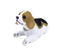 Decorazioni per Interni Auto Cane Carino, Bambola Testa Agitante, Ornamenti di Cani, Regali Creativi, Beagle Annuendo Nero Bianco Marrone Chiaro
