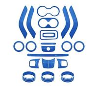 Decorazioni Per J&eep Per Wrangler Jk 2011-2017 Console Centrale Bocchetta Aria Condizionata Volante Portabicchieri Rivestimento(Blue 21pcs)
