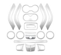 Decorazioni Per J&eep Per Wrangler Jk 2011-2017 Console Centrale Bocchetta Aria Condizionata Volante Portabicchieri Rivestimento(Silver 18pcs)