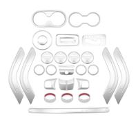 Decorazioni Per J&eep Per Wrangler Jk 2011-2017 Console Centrale Bocchetta Aria Condizionata Volante Portabicchieri Rivestimento(Silver 28pcs)