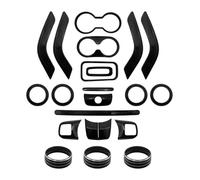 Decorazioni Per J&eep Per Wrangler Jk 2011-2017 Volante Console Centrale Bocchetta Aria Condizionata Portabicchieri Rivestimento(Black 21pcs)