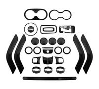 Decorazioni Per J&eep Per Wrangler Jk 2011-2017 Volante Console Centrale Bocchetta Aria Condizionata Portabicchieri Rivestimento(Black 28pcs)
