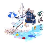 Decorazioni per la casa delle bambole, 26 pezzi, decorazione in miniatura, casa sulla spiaggia con tema marino, per il giorno del Ringraziamento e il corridoio, kit per la casa delle bambole, kit in