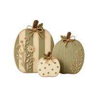 Decorazioni per la casa in legno di zucca blu in stile costiero autunnale (Set 2)