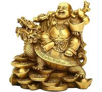Decorazioni per la casa Ornamenti Regalo Buddha Che Ride e Tartaruga Decorazione della ricchezza Statua del Dio della ricchezza Decorazioni per la casa Inaugurazione della casa Proteggi la casa Pace