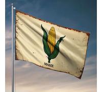 Decorazioni per la grotta dell'uomo, illustrazione di un orecchio di mais con la parola "mais" sotto di essa. Bandiera divertente decorazione universitaria decorazione per grotta uomo (60 x 90 cm)