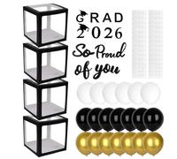 Decorazioni per la Laurea 2026 - L'a palloncini e scatole lettere - Decorazioni el 2026 - Utilizzabile in Ambienti come Università, Raduni al Coperto, Portico Esterno, Casa, Scuola e