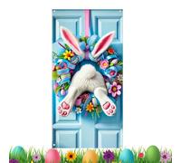 Decorazioni per la Porta d'Ingresso di Pasqua,Stendardi con Coniglietto Riutilizzabili 90x180 cm - Addobbi pasquali per feste | Per esterno, giardino, feste, garage, aula, home office, parete del port