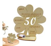 Decorazioni per la tavola del 50° matrimonio, decorazione in legno con decorazioni dorate, segno unico e significativo libro degli ospiti per genitori e nonni