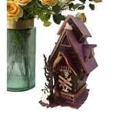 Decorazioni per la tavola di Halloween, edificio infestato di Halloween, decorazioni in legno, casa 'orrore, centrotavola rustico illuminato 3D, horror per, sala da pranzo, feste