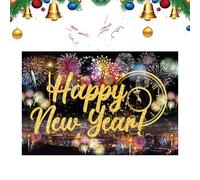 Decorazioni per la vigilia di Capodanno,Stampa 2D di palloncini dorati Display - 99x150 cm Decorazione Della Parete Felice Anno Nuovo 2026,per Fotografia Compleanno Studio Patio Interni