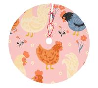 Decorazioni per l'albero di Natale a forma di pollo dei cartoni animati, grembiule spesso per Halloween, Ringraziamento e Natale