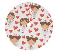 Decorazioni per l'albero di Natale con cuori e infermiere dei cartoni animati, grembiule spesso, Halloween, Ringraziamento, Natale