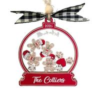 Decorazioni per l'albero di Natale, Ornamenti natalizi personalizzati, Simpatico pane allo Palla di neve Ornamento da appendere per la famiglia 2026 Decorazione da appendere all'albero 5 poll