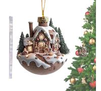 Decorazioni Per L'albero Di Natale - Ornamenti Per Tazze Di Caffè Con Case Di Neve, Stile Acrilico 2D | Simpatici Ciondoli Per Tazza Di Cioccolata Calda Che Portano Un Allegro Tema Di Cioccolata Calda