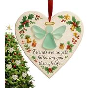 Decorazioni Per L'Amicizia Per Amiche,Ornamenti Natalizi In Ceramica Per Amici Come Ricordo,Charm Decorativo per Donna Uomo Collega Ufficio - Per Compleanno Vacanza Famiglia Viaggio Lavoro Finestra Po