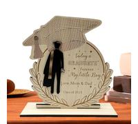 Decorazioni per laurea 2025 cartello in legno | Cartello in legno in piedi, centrotavola ispiratore, ornamenti da scrivania, oggetti di scena fotografici per congratulazioni al liceo