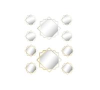 DECORAZIONI PER LE PARETI SPECCHIO SET 5 PEZZI ORO O ARGENTO