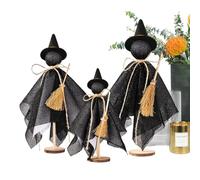 Decorazioni per Le Streghe - Set da scrivania Statue | 3 Pezzi Decorazioni di Halloween in Legno per Soggiorno Cucina da Letto Cucina per Feste Natalizie all'aperto Giardino Interno