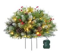 Decorazioni per le vacanze all'aperto: riempitivo per fioriere illuminato, espositore da giardino con picchetto per treppiede | Disposizione illuminata impermeabile per riunioni di famiglia Portico Pa