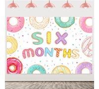 Decorazioni per metà compleanno a ciambella, sfondo per 6 mesi di compleanno, decorazioni per ragazze, ciambella 1/2 modo per la prima festa di compleanno sfondo fotografico