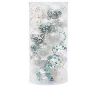 Decorazioni per palline di Natale, 24 ornamenti trasparenti da 6 cm | 24 pezzi, 6 x 6 cm, multicolore, leggeri, per esposizione di feste, pareti, finestre e giorni festivi
