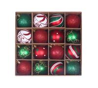 Decorazioni per palline di Natale in PVC, confezione da 16; ognuna misura 6 cm; aggiunta perfetta a qualsiasi installazione natalizia (D)