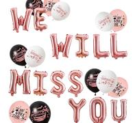 Decorazioni per palloncini con scritta "We Will Miss You", decorazione per feste di pensionamento in oro rosa, decorazione per feste di buona fortuna e addio, da 9 a 5 palloncini per ufficio, lavoro