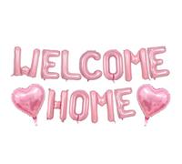 Decorazioni per palloncini con scritta "Welcome Home", decorazione per palloncini a forma di cuore rosa, forniture per feste di benvenuto per bambini militari per ritorno a casa